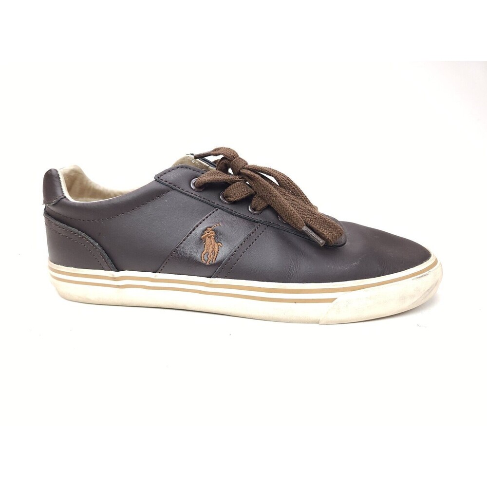 Polo Ralph Lauren Hanford Sneakers Mens Sz 9 D Brown Leather Shoes